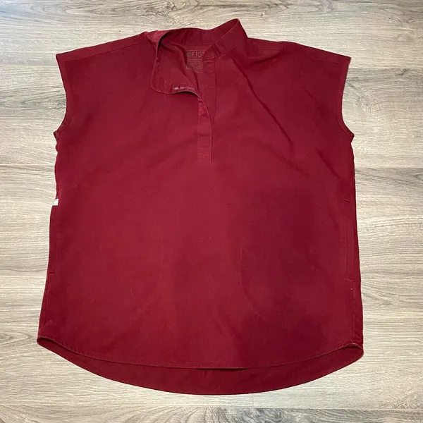 FIGS Women's size XS Zamora Jogger Pants Rafaela Top Burgundy Scrub Set - Image 5