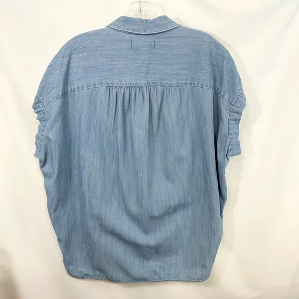 Madewell Large Chambray Top Button Down Shirt Light Blue Cotton Denim 1463 - Image 3