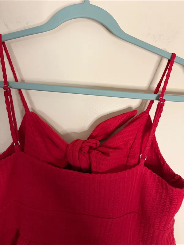 LOFT Red Tie-Front Peplum Camisole - Image 7