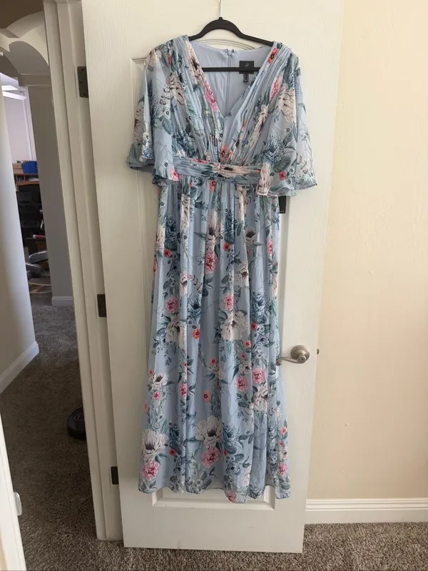 NWT Adrianna Papell Floral Print V-Neck Maxi Dress Size 8 - Image 6