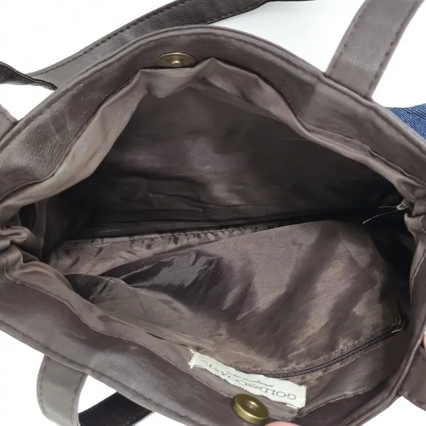 Gold Coast Blue Denim Faux Leather Shoulder Bag‎ - Image 3