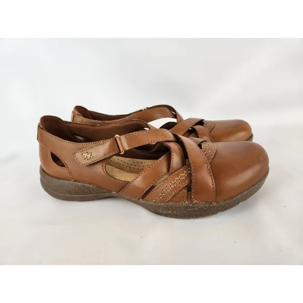 Clarks Sandals Roseville‎ Step Women's Size 8.5 Mary Jane Strappy Brown Shoes - Image 2
