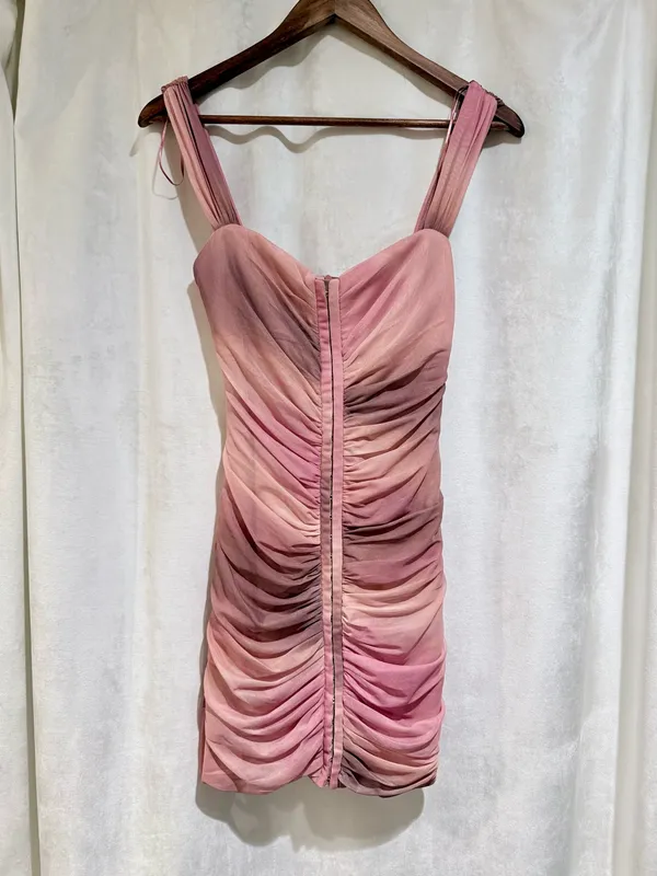 Zara Ruched Mini Dress - Dusty Rose Size Small - Image 4
