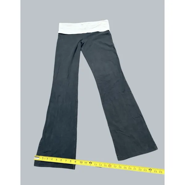 Y2k‎ Victorias Secret Pink Gold MCBling Spellout Foldover Flare Yoga Pants 2000s - Image 7