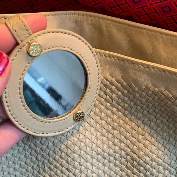 Authentic TORY BURCH Woven leather Flap shoulder bag - Image 7