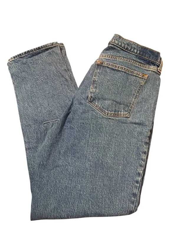 Abercrombie & Fitch Curve Love 90s Straight Mid Rise Jeans Blue Denim Sz 12L - Image 3