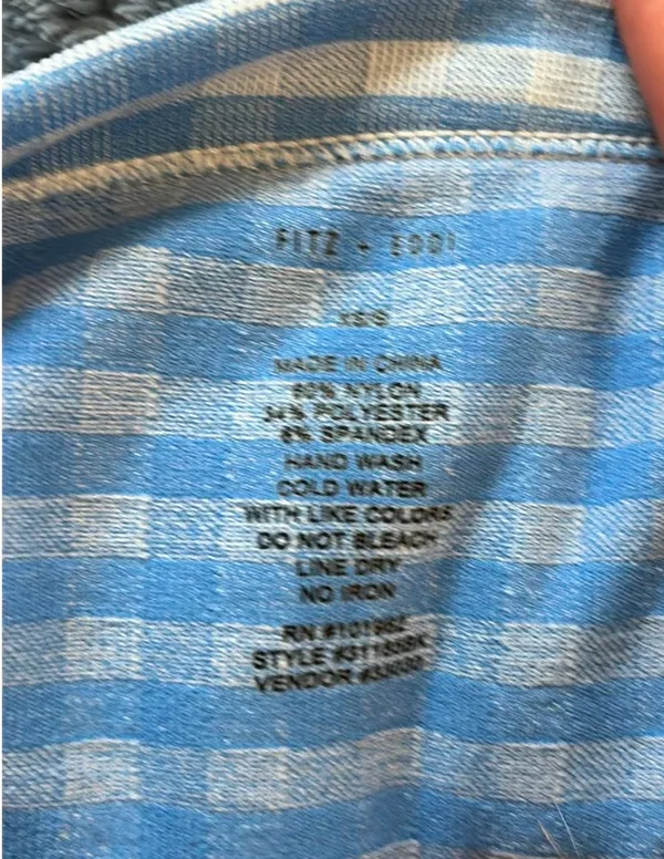 Fitz + Eddi Blue Gingham Buckle Tank Top - Image 4