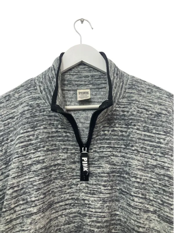 Victoria's Secret PINK Space-Dye Cozy Quarter-Zip Pullover L - Image 7