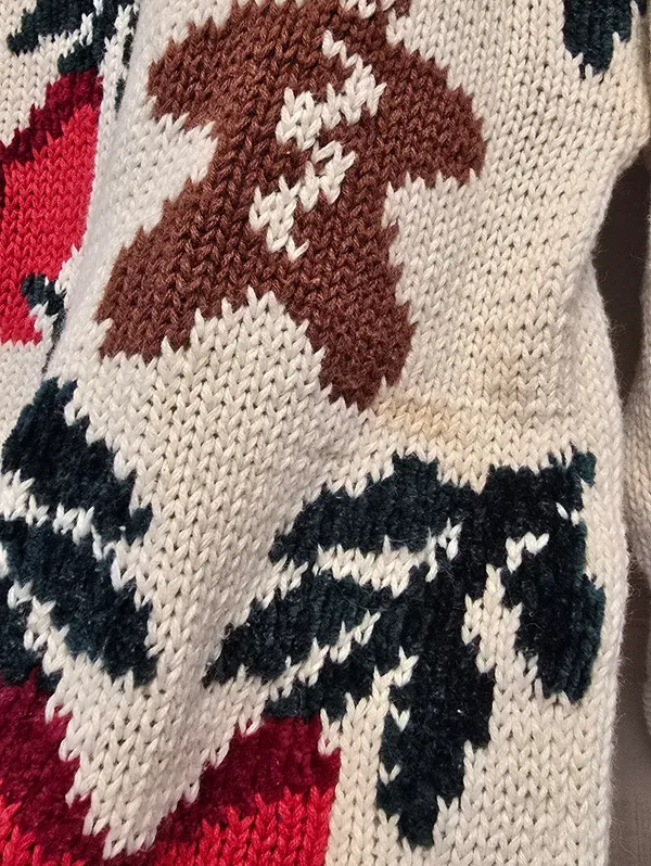 {M} Vintage Knit Christmas Sweater Red Size M - Image 6