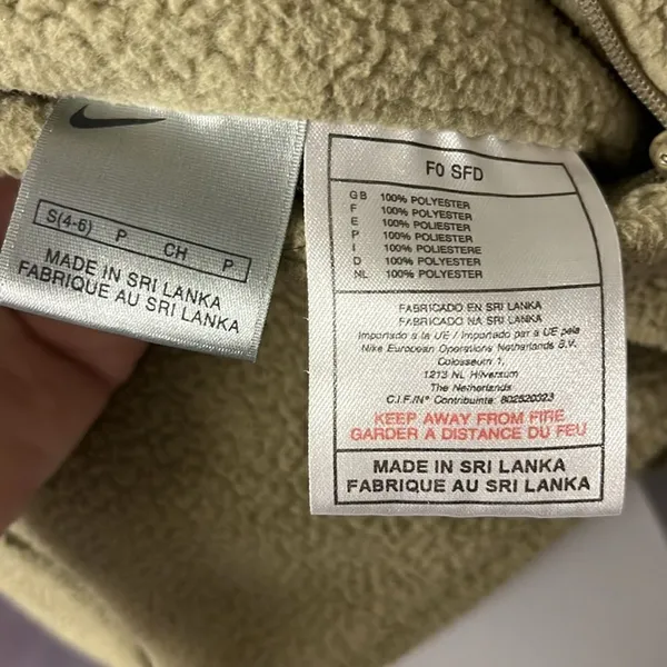 Nike Reversible Olive Tan Two Fabric Mock Neck Two Way Full Zip Up Vest- Small - Image 12