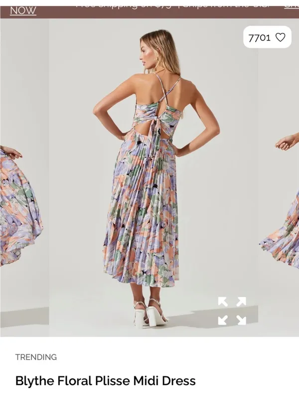 Astr the Label Blythe Pleated Spaghetti-Strap Maxi Dress in Lavender Peach Large - Image 11