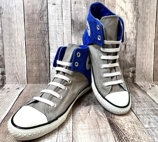 All Stars 630387F Blue Grey Peel Back Sneakers Shoe Size 6 Juniors - Image 2