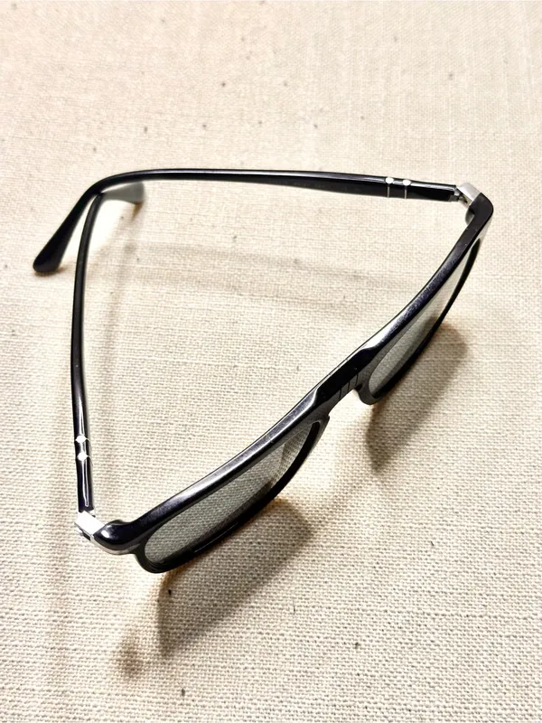 Persol PO3225S 95/31 Black Rectangle Sunglasses Handmade in Italy - Image 8