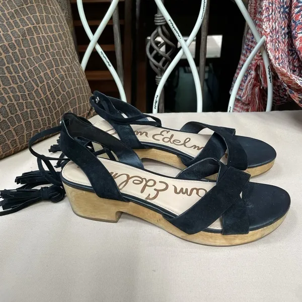 Sam Edelman‎ Jenna Ankle Wrap Sandal Black 90’s 9 - Image 3