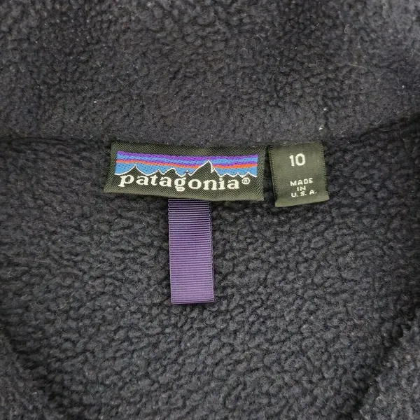Vtg Patagonia Synchilla Blue Fleece Jacket Womens Size 10 Full Zip 90s USA Retro - Image 3