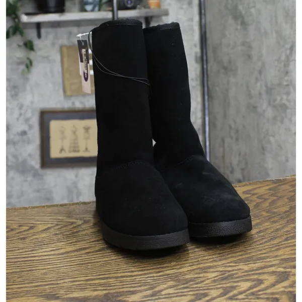 Universal Thread Womens Sarah Suede Shearling Winter Boots 91467407 Black 6M - Image 3