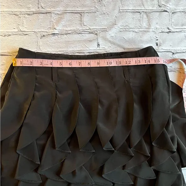 Miss Me Skirt MM Couture Medium Black Layers Tiered Flowery Ruffled - Image 5