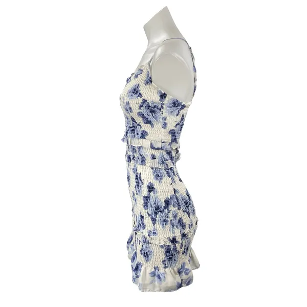 Abercrombie & Fitch Best Dressed Guest Floral Smock Ruffle Mini Bodycon Dress XS - Image 2