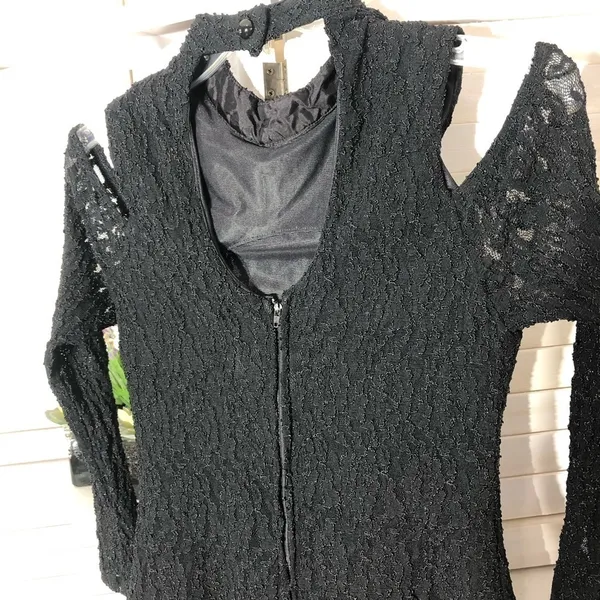 Vintage 90s chiffon jumpsuit beaded palazzo whimsigoth boho dark fairy festival - Image 4