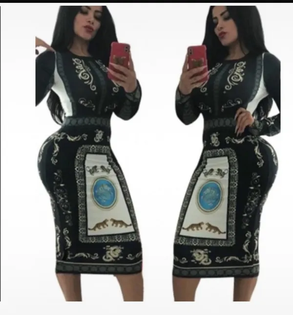 Size medium printed bodycon dress Black - Image 2
