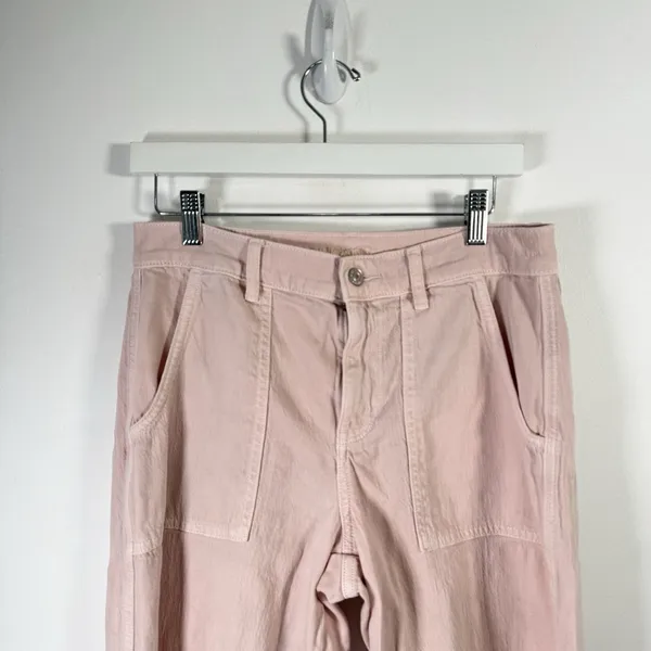 American Eagle Super High Rise Baggy Wide Leg‎ Jeans Pink Boho Womens 6 Short - Image 3