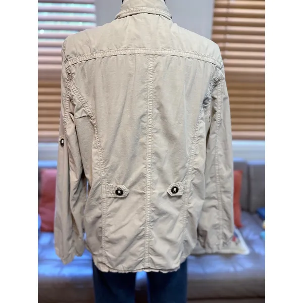 Fresh Produce Utility Jacket Roll Tab Sleeve Beige Small 20007 - Image 6