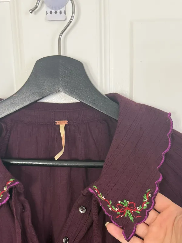Free People Juniper Long Sleeve in Vintage Grape M - Image 4