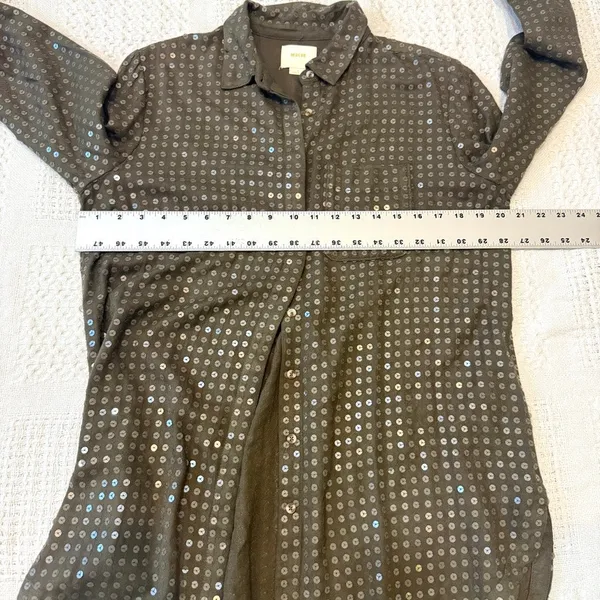Anthropologie Maeve small Arwa sequin button up shirt blouse TLS2 2764 - Image 3