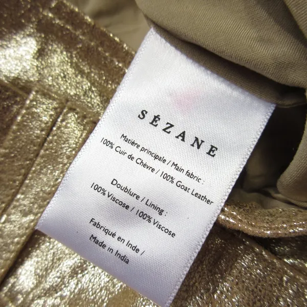 Sézane NWT Romeo Short in Golden Leather Belted Pleated Shorts 42 / 10 - Image 7