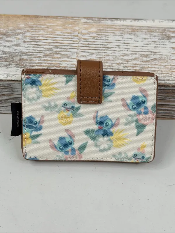 DISNEY LOUNGEFLY Stitch & Scrump Tropical Print Accordion Card Holder Wallet-OS - Image 2