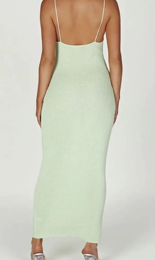 Knit Maxi Dress Pistachio Green Meshki NEW - Image 2