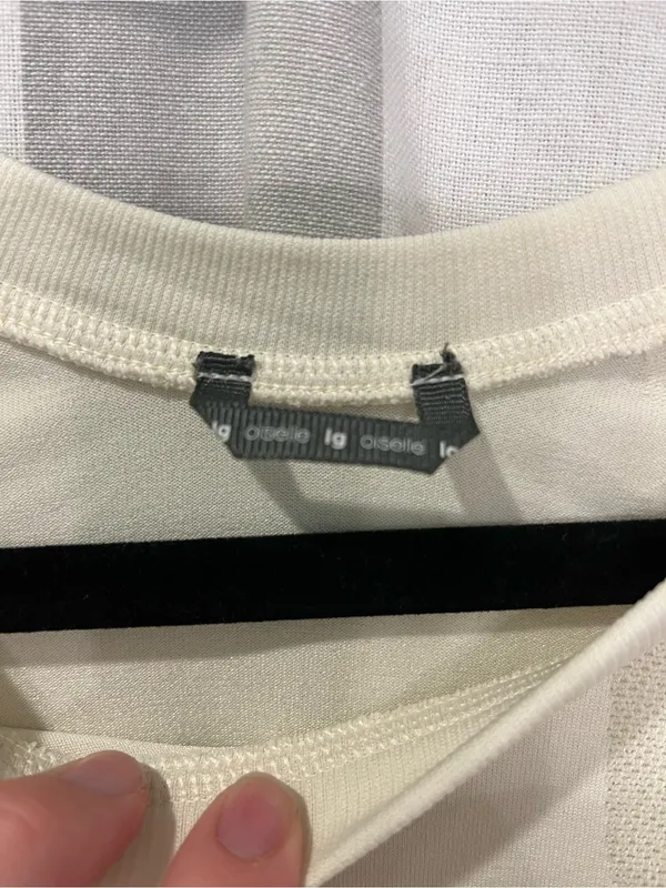 oiselle Cream Long-Sleeve Crew Top with Bird Motifs - Image 2