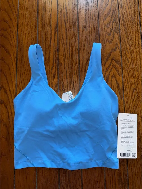 Lululemon Align Cropped Tank Padded Ocean Wave Size 4 NWT - Image 2
