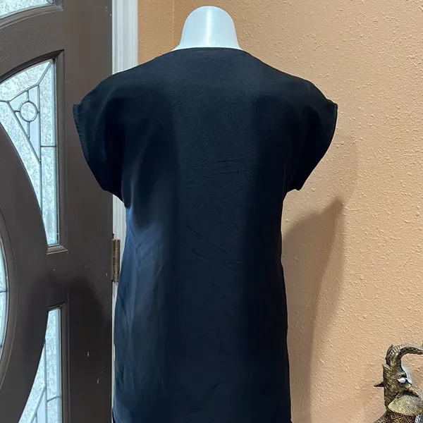 Madewell black eyelet short sleeve dress - Image 4