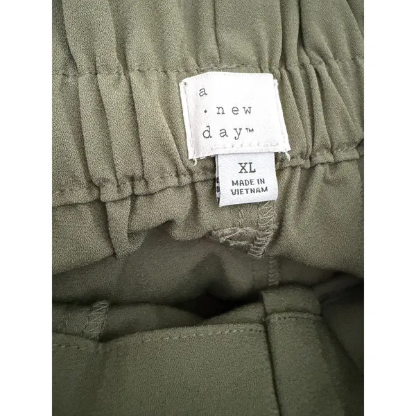 A New Day Olive Green Paperbag Waist Wide Leg Tie Front Trousers XL NWT - Image 5