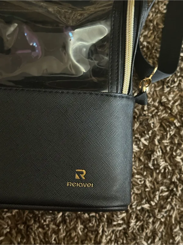 Reiavel Black Clear Top Cosmetic Crossbody Bag - Image 3
