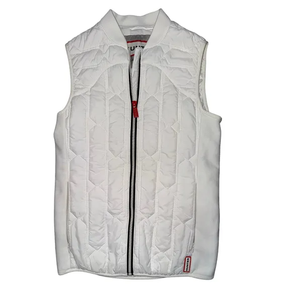 Hunter Boots Vest Womens small Full Zip Puffer White Outdoor Hiking Pockets euc - Image 2