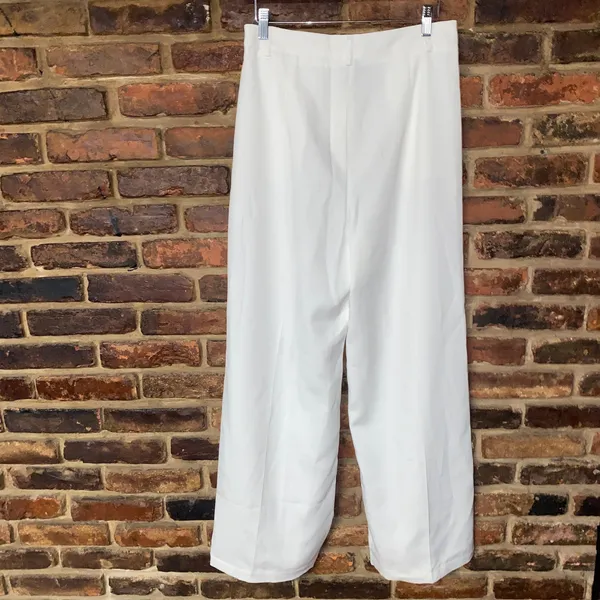 Cider White wide Leg Pleated Trouser dress Pants Women's Size Medium - Image 5