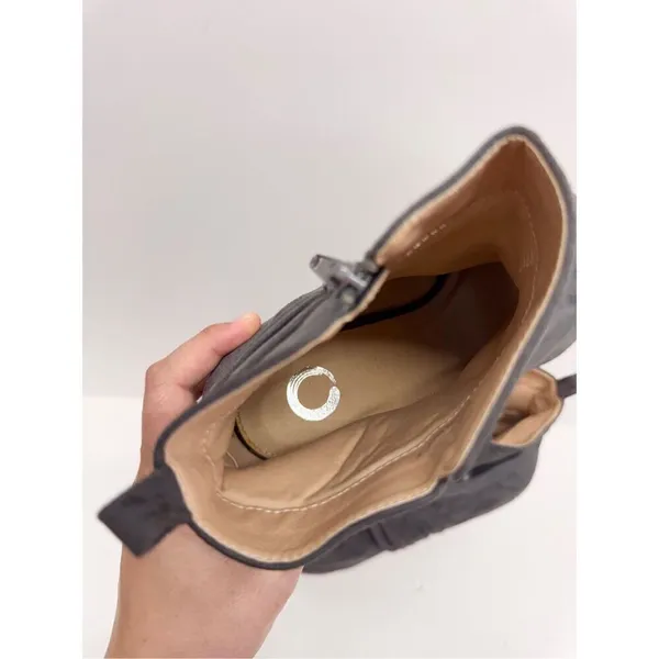 Journee Collection Womens‎ Size 11 Gray Sabeena Booties Wedge Heel Zip - Image 8