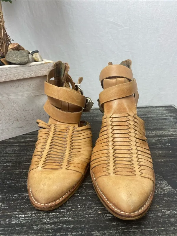 Jeffrey Campbell Brown Tan Leather Strappy Fisherman Sandals 6 - Image 3