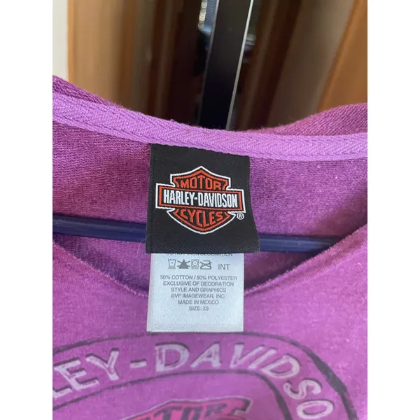 Women's Harley-Davidson Purple White Logo Hoodie XS - Image 4