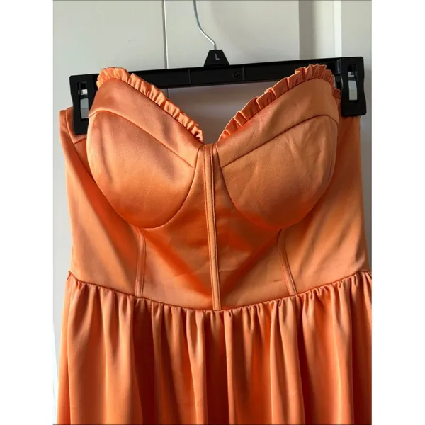 Revelry Strapless Sweetheart Gown in Orange Women's Size 10 - Image 2