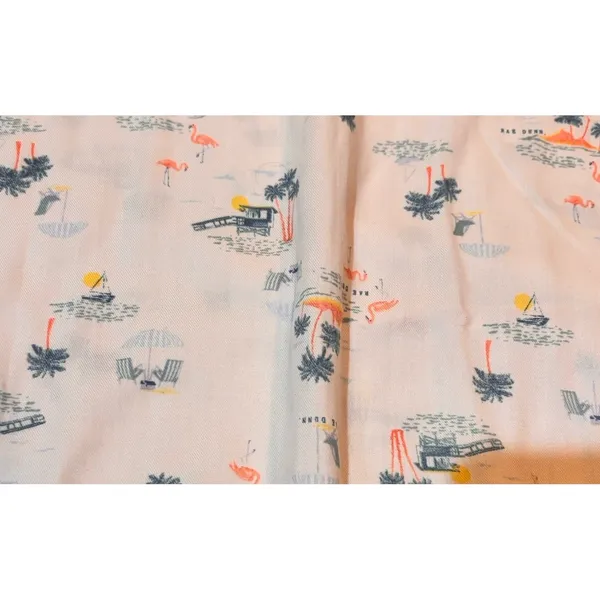 Rae Dunn Pajama Set Large Flamingo Beach Print Cami Shorts‎ Scallop Trim Lounge - Image 3