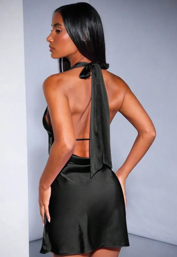 Black Mini Dress Size L - Image 2
