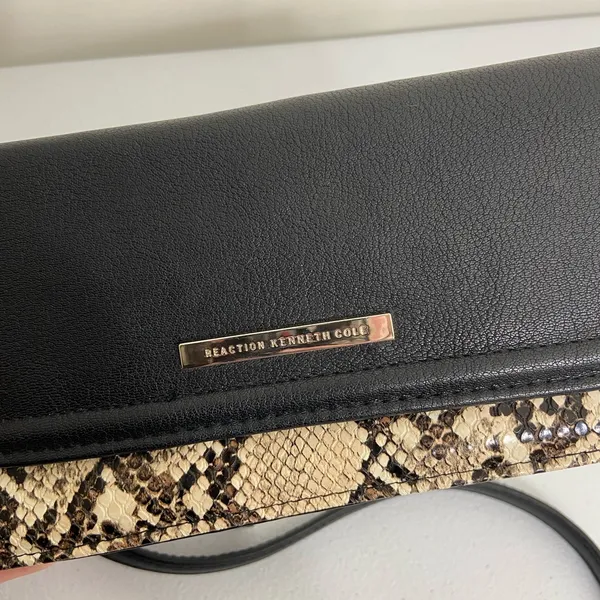 REACTION Kenneth Cole reptile print black magnetic crossbody small purse‎ bag - Image 2