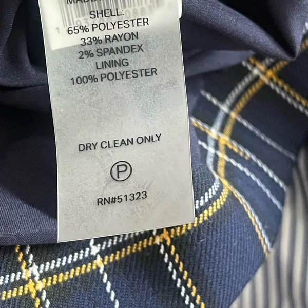 Court and Rowe Navy Peak‎ Lapel Check Plaid Blazer - Image 9