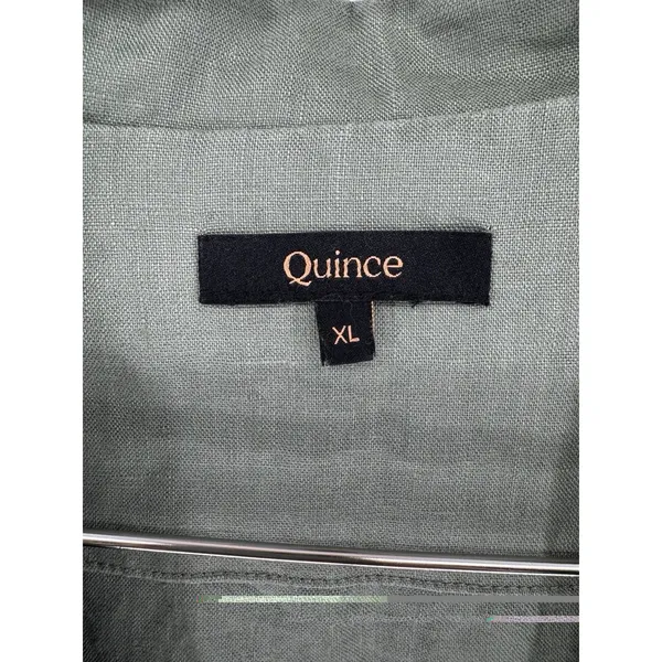 Quince Linen Shirt Women’s XL Sage Green 100% European Linen Short Sleeve Boxy - Image 4
