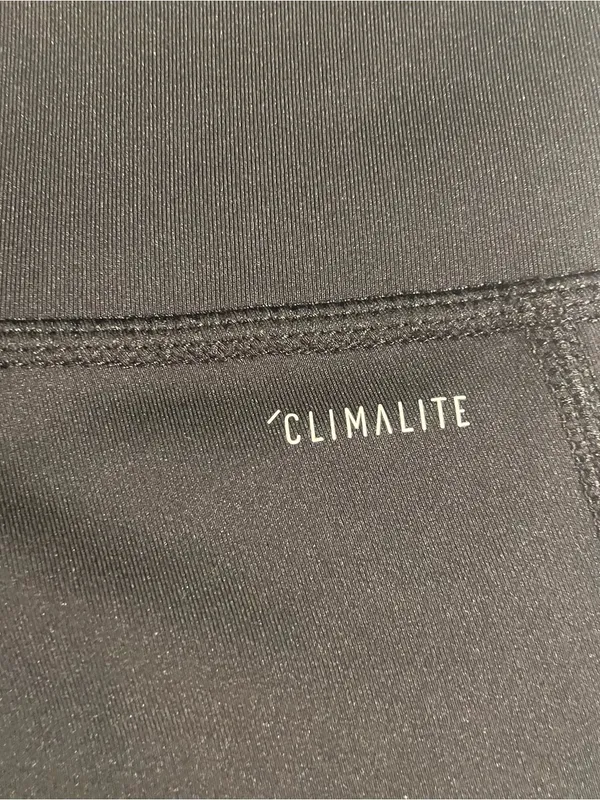 Adidas Climalite Capri Legging 3 Stripe Black Pocket Athletic Womens M Running - Image 12