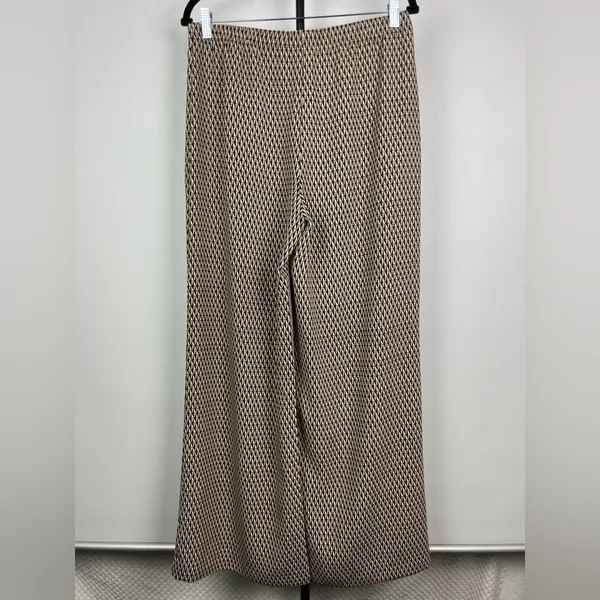 Chico’s Brown Black Diamond‎ Print Wide Leg Flowy Elastic Waist Pull On Pants - Image 4