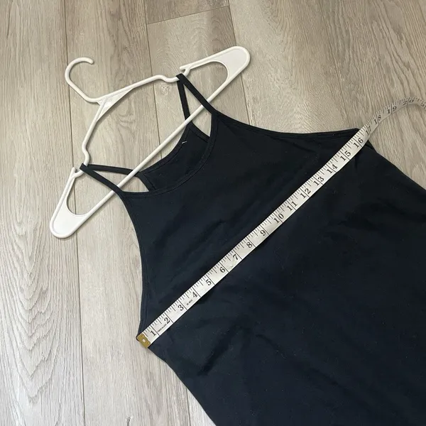 Frame Cami Dress organic pima sleeveless slit tank maxi womens Black (large) - Image 4